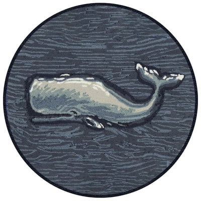 Front Porch Whale Ocean Hand-Tufted Outdoor Area Rug