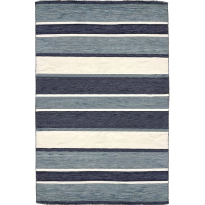 Sorrento Boat Stripe Navy Handwoven Outdoor Area Rug