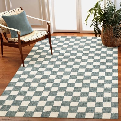 Savannah Checkerboard Wool Hand-Tufted Area Rug