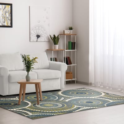 Marina Circles Outdoor Area Rug