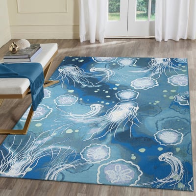 Marina Jelly Fish Bloom Outdoor Area Rug