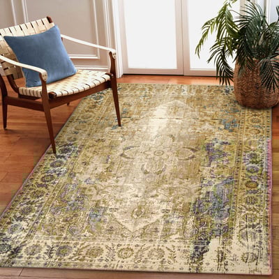 Marina Medallion Blue Outdoor Area Rug