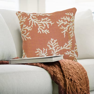 Marina Pillow Coral Edge Machine-Washable Outdoor
