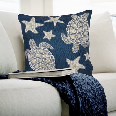 Marina Pillow Turtle And Stars Machine-Washable Outdoor