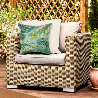 Marina Pillow Palm Border Machine-Washable Outdoor