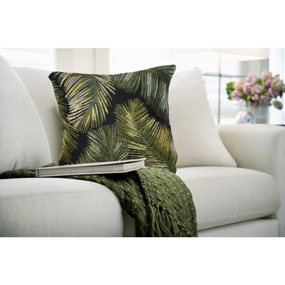 Marina Pillow Palm Border Machine-Washable Outdoor