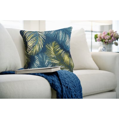 Marina Pillow Palm Border Machine-Washable Outdoor