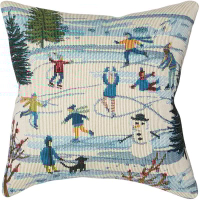 Marina Pillow Gone Skating Blue Machine-Washable Outdoor