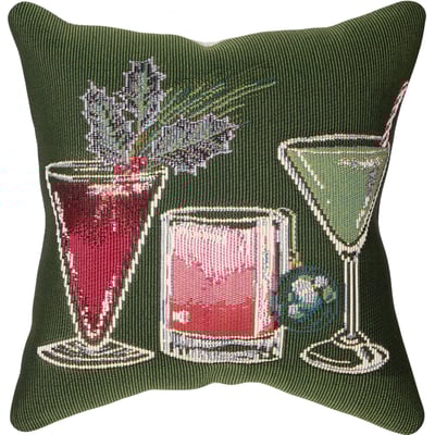 Marina Pillow Lets Get Jolly Pine Machine-Washable Outdoor