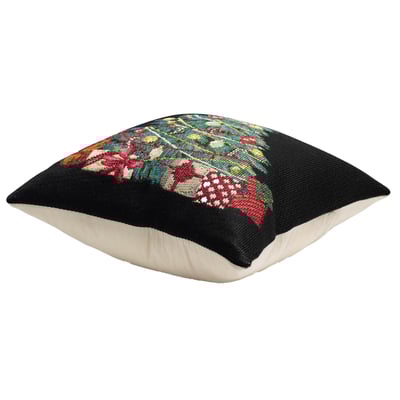 Marina Pillow Oh Christmas Tree Black Machine-Washable Outdoor