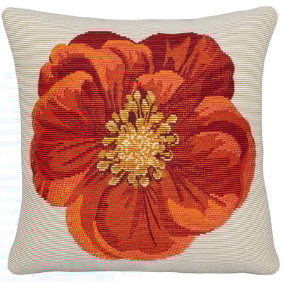 Marina Pillow Red Flower Red Machine-Washable Outdoor