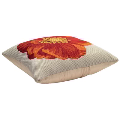 Marina Pillow Red Flower Red Machine-Washable Outdoor