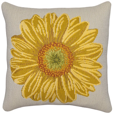 Marina Pillow Yellow Flower Yellow Machine-Washable Outdoor