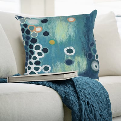 Visions IV Pillow Sunken Treasure Aqua Outdoor