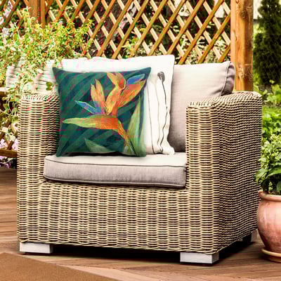 Visions IV Pillow Exotic Bloom Green Handmade Outdoor