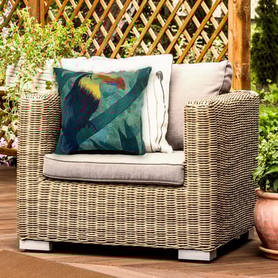 Visions IV Pillow Jungle Bird Green Handmade Outdoor