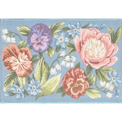 Esencia Secret Garden Machine-Washable Non-Slip Backing Outdoor Area Rug