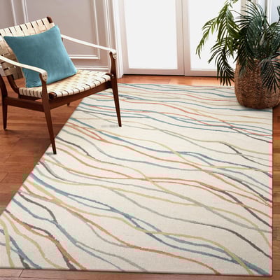 Horizon Ribbons Wool/Cotton Hand-Tufted Area Rug