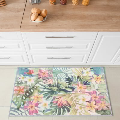 Impressions Paradise Pastel Machine-Washable Non-Slip Backing Outdoor Printed Area Rug