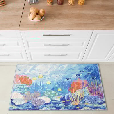 Impressions Underwater Ocean Machine-Washable Non-Slip Backing Outdoor Printed Area Rug