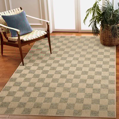 Roma Checkerboard Outdoor Area Rug