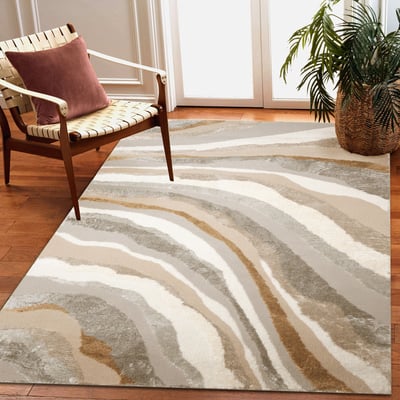 Fiord Wave Bronze Area Rug