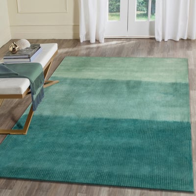 Como Tibetan Stripe Wool Hand-Tufted Area Rug