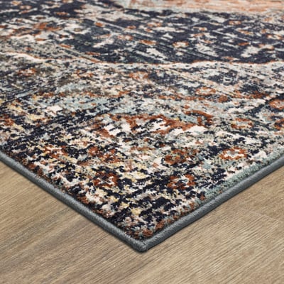 Soiree Solace Blue/Rust Area Rug