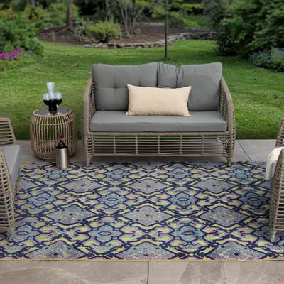 Cabana Hope Isle Blue Outdoor Area Rug