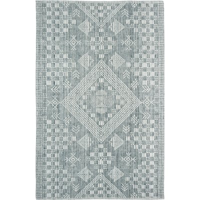 Layla Tribal Lattice Green Handmade Outdoor Area Rug