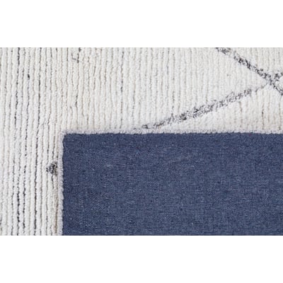 Meher Diamond Charcoal Wool Hand-Tufted Area Rug