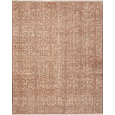 Palace Flag Brown Wool Hand-Knotted Area Rug