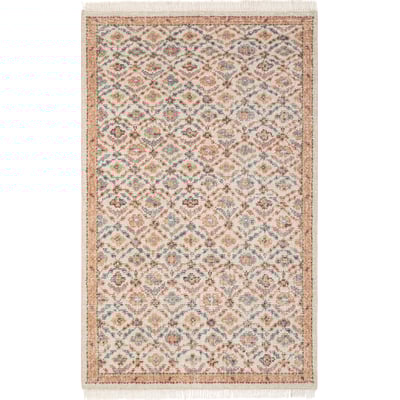 Palace Trellis Beige Wool Hand-Knotted Area Rug