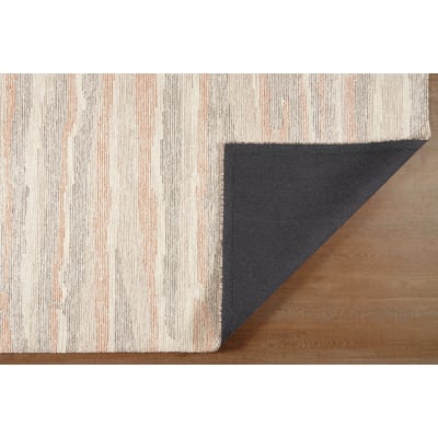 Shadows Strata Natural/Grey/Coral Wool Hand-Tufted Area Rug