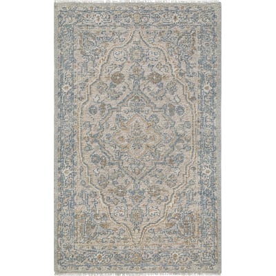 Shirin Vega Neutral Wool Hand-Knotted Area Rug