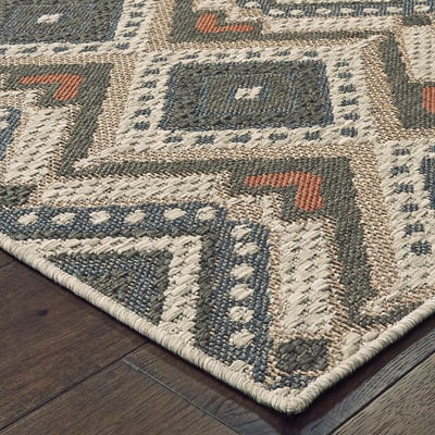 Latitude 2 Grey/Orange Outdoor Area Rug
