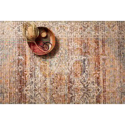 Lourdes LOU-07 Tangerine/Ocean Area Rug