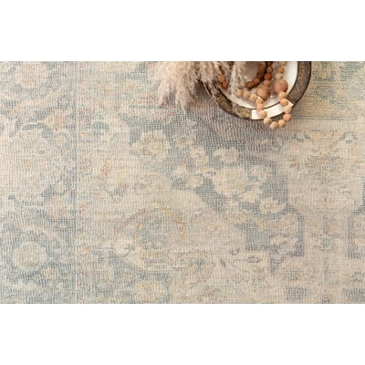 Priya PRY-08 Bone/Bluestone Cotton Handwoven Area Rug