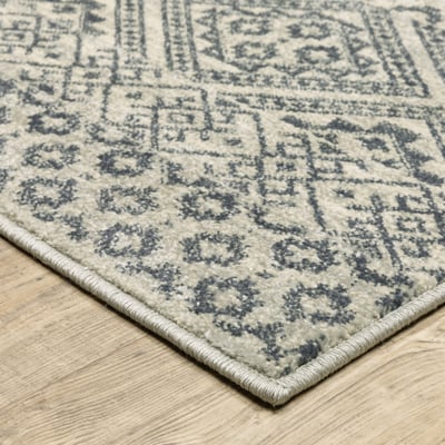 Branson BR-02 Blue/Beige Area Rug