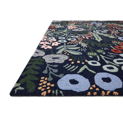 Joie Tapestry (JOI-02) Navy Wool Handmade Area Rug