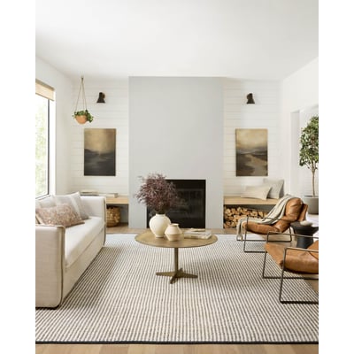 Colton CON-02 Ivory/Black Jute/Cotton Handwoven Area Rug
