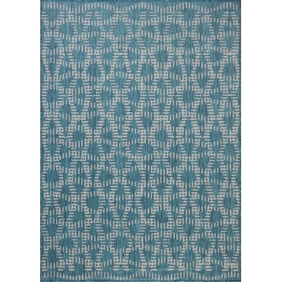 Easton ESN-10 Fog/Teal Outdoor Area Rug