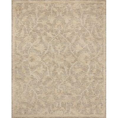 Penny PEN-02 Coffee/Natural Wool Hand-Tufted Area Rug