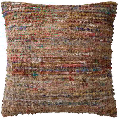 LFP-0072 Pillow Brown/Red Wool Handmade