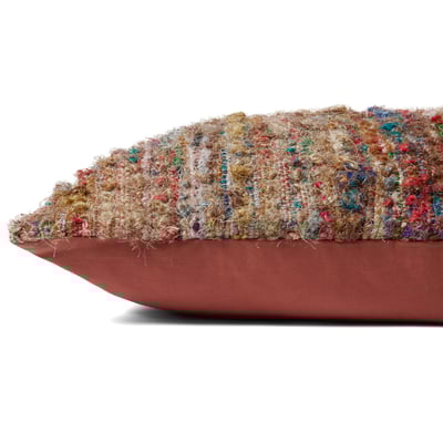 LFP-0072 Pillow Brown/Red Wool Handmade