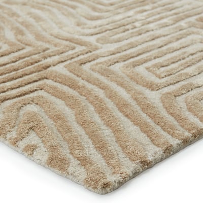 Genesis Impress Beige Wool Hand-Tufted Area Rug