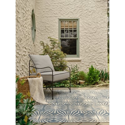 Polaris Calvary Blue/Cream Outdoor Area Rug