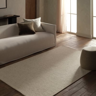 Province Arlette Tan/White Wool Hand-Tufted Area Rug