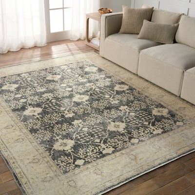 Boheme Printed Pia Navy/Cream Cotton Area Rug