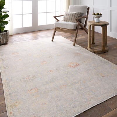 Boheme Printed Doire Light Blue/Cream Cotton Area Rug